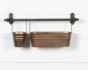 Copper wall rail w/ 2 containers