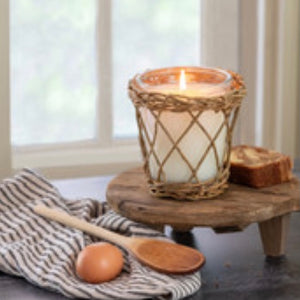 Inviting Willow wrapped candle