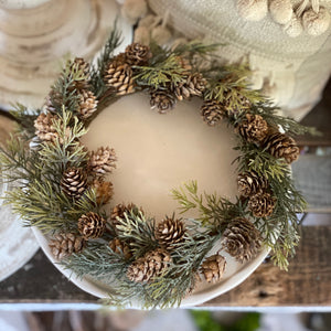 Pinecone and juniper candle ring